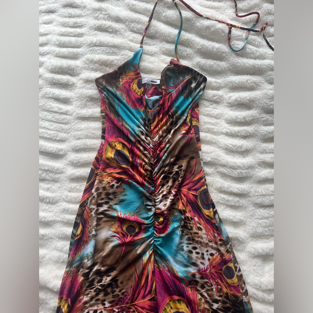 Tropical Maxi halter dress